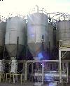 Storage Silos, stainless steel, ~75-100,000 lb capacity each, Storage Silos, stainless steel, ~75-100,000 lb capacity each,